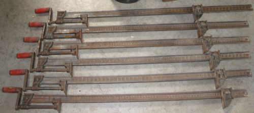 6 Vintage Hargrave Wood Bar Clamps for Woodworking, 36 in ...