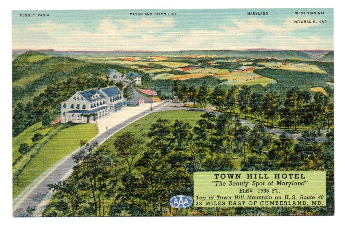 Town Hill Hotel, Little Orleans, MD Linen Postcard Antique Price