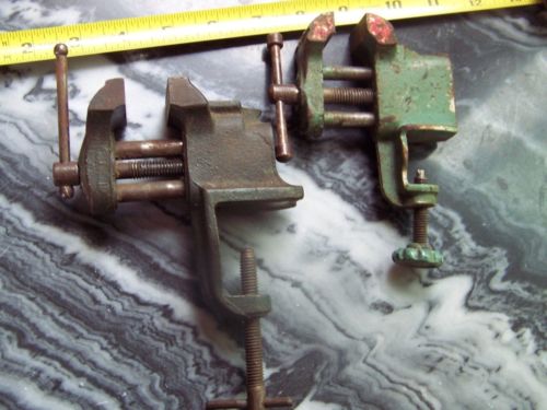Clockmaker Bench Lot of 2 vintage gunsmith clockmaker machinist bench vises -- Antique ...
