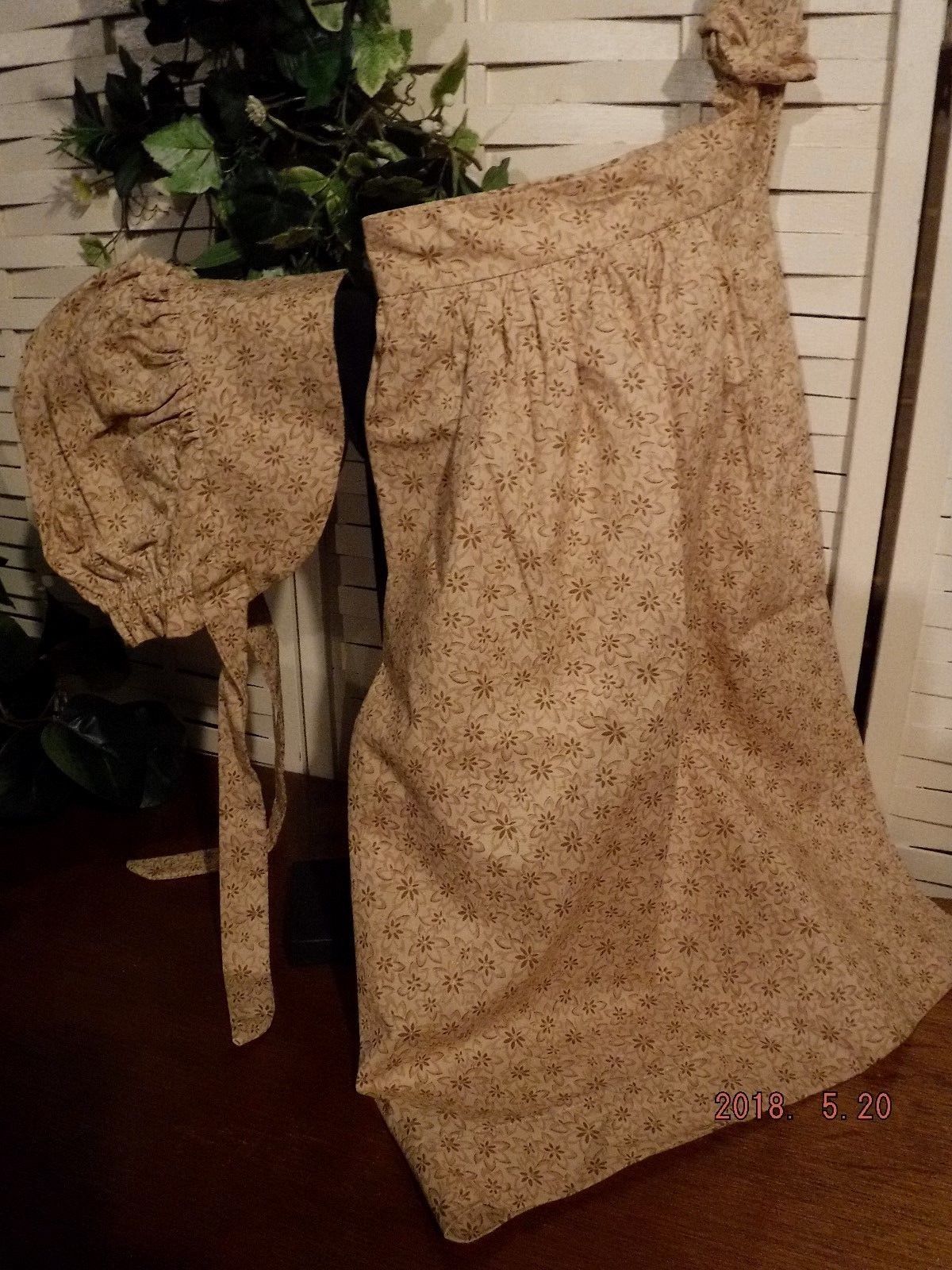 primitive prairie homestead pioneer and apron stained ecru and 2