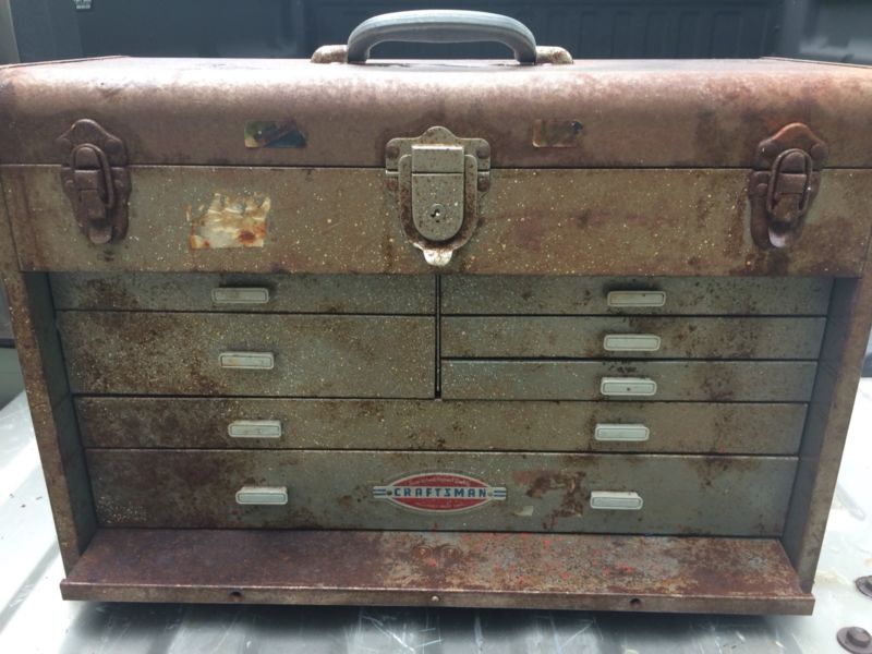 Vintage Craftsman 7 Drawer Machinest Tool Box Chest, Heavy Metal
