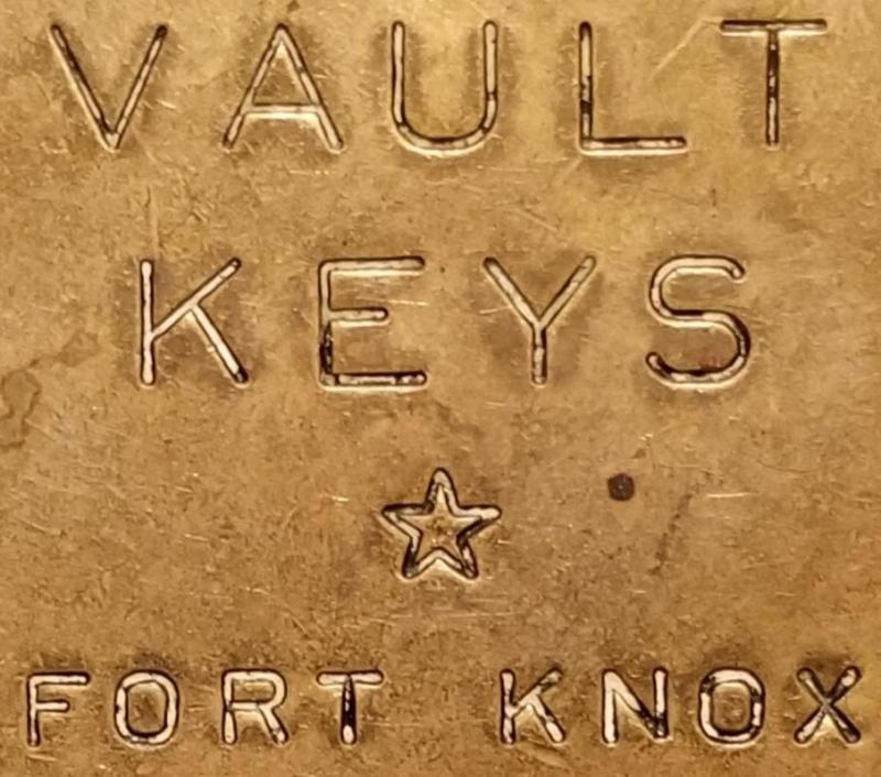 Fort Knox Vintage Brass Key Ring 