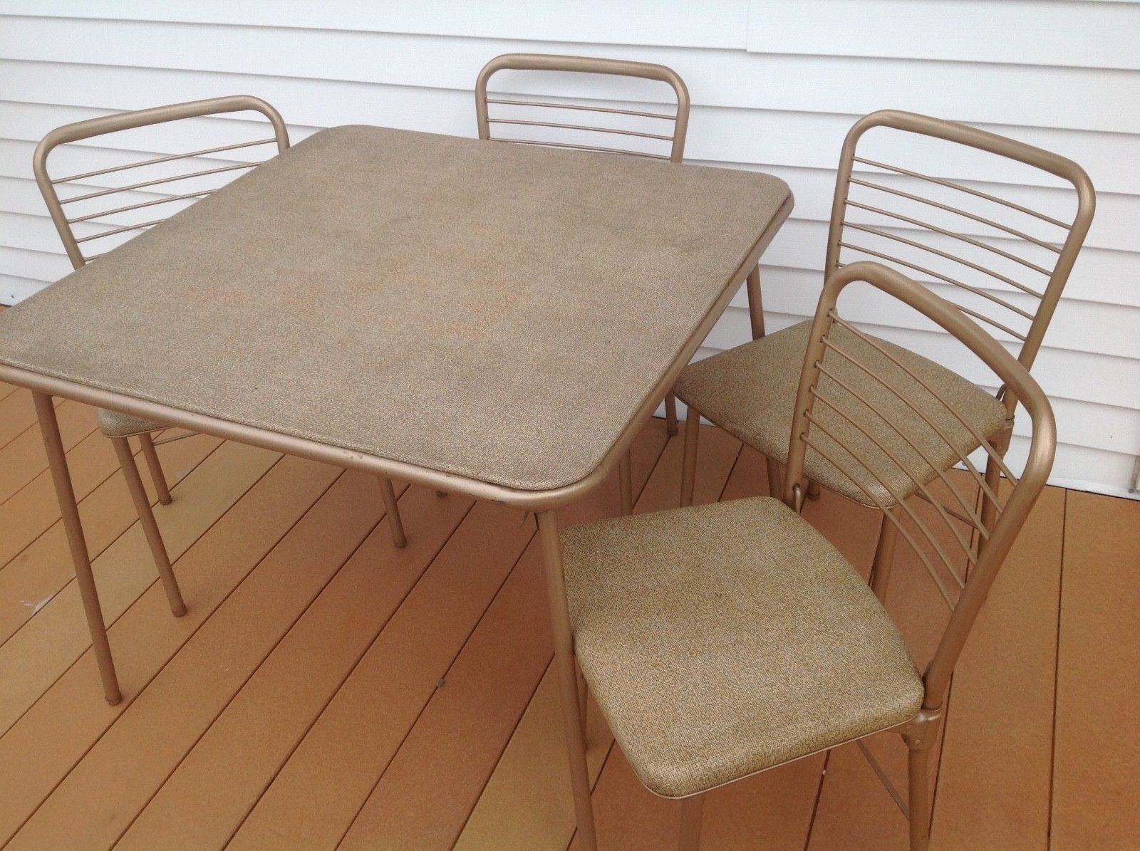 Vintage Hamilton Cosco Inc Folding Card Table And Chairs