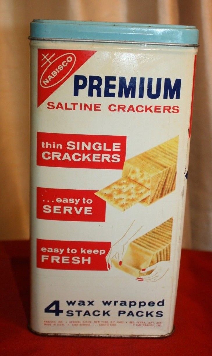 Vintage 1969 Nabisco Premium Saltine Crackers Tin Antique Price