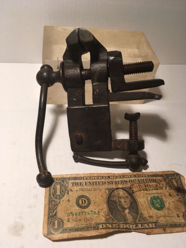 Antique Small Hand Bench Vise Blacksmith Gunsmith Tool Old