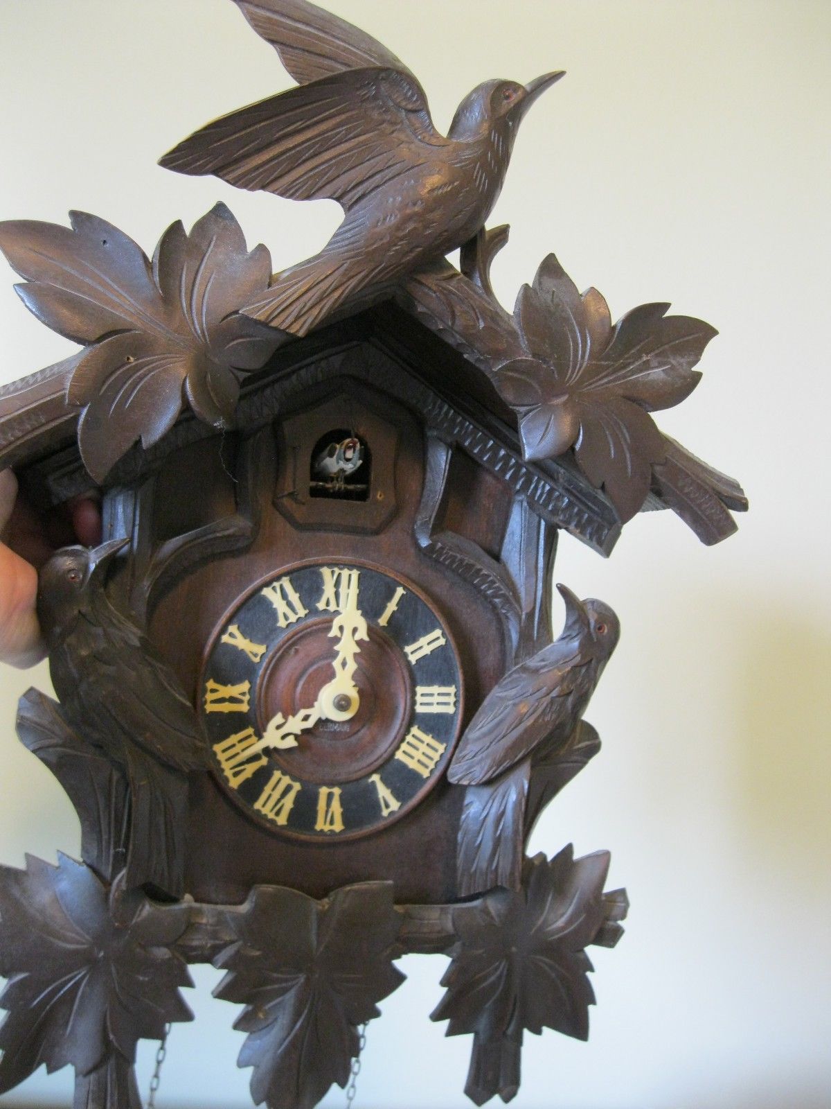 large antique black forest cuckoo clock three birds large antique black forest cuckoo clock three birds