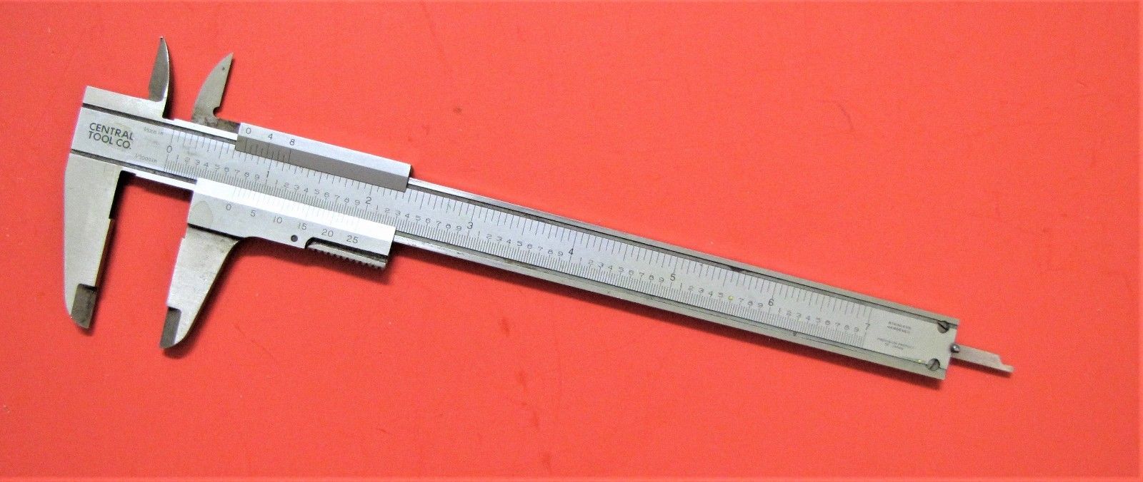 Machinist''s 7" Vernier Caliper by Central Tool Antique Price Guide