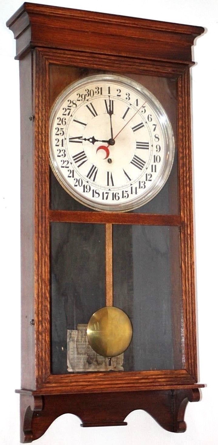 Antique Xl Sessions Library Train Station Regulator No 4 Calender