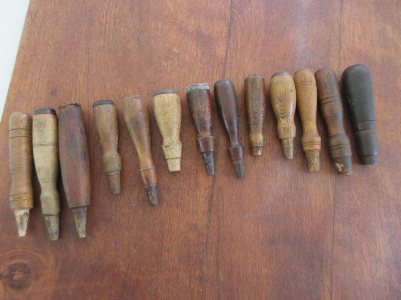 Vintage Lot Of 13 Misc.Replacment Hardwood Socket Chisel Handles