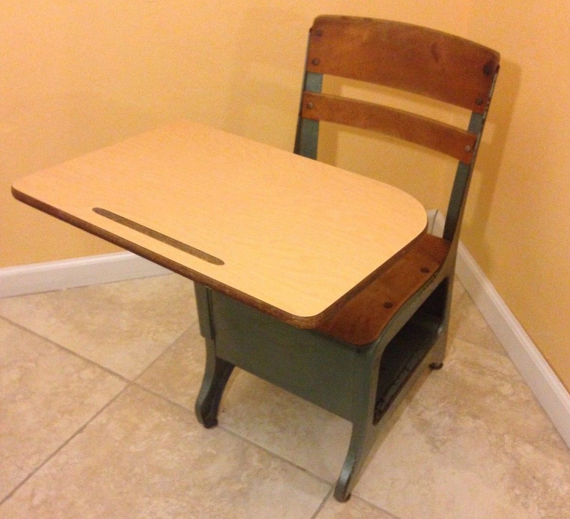 vintage childrens school desk