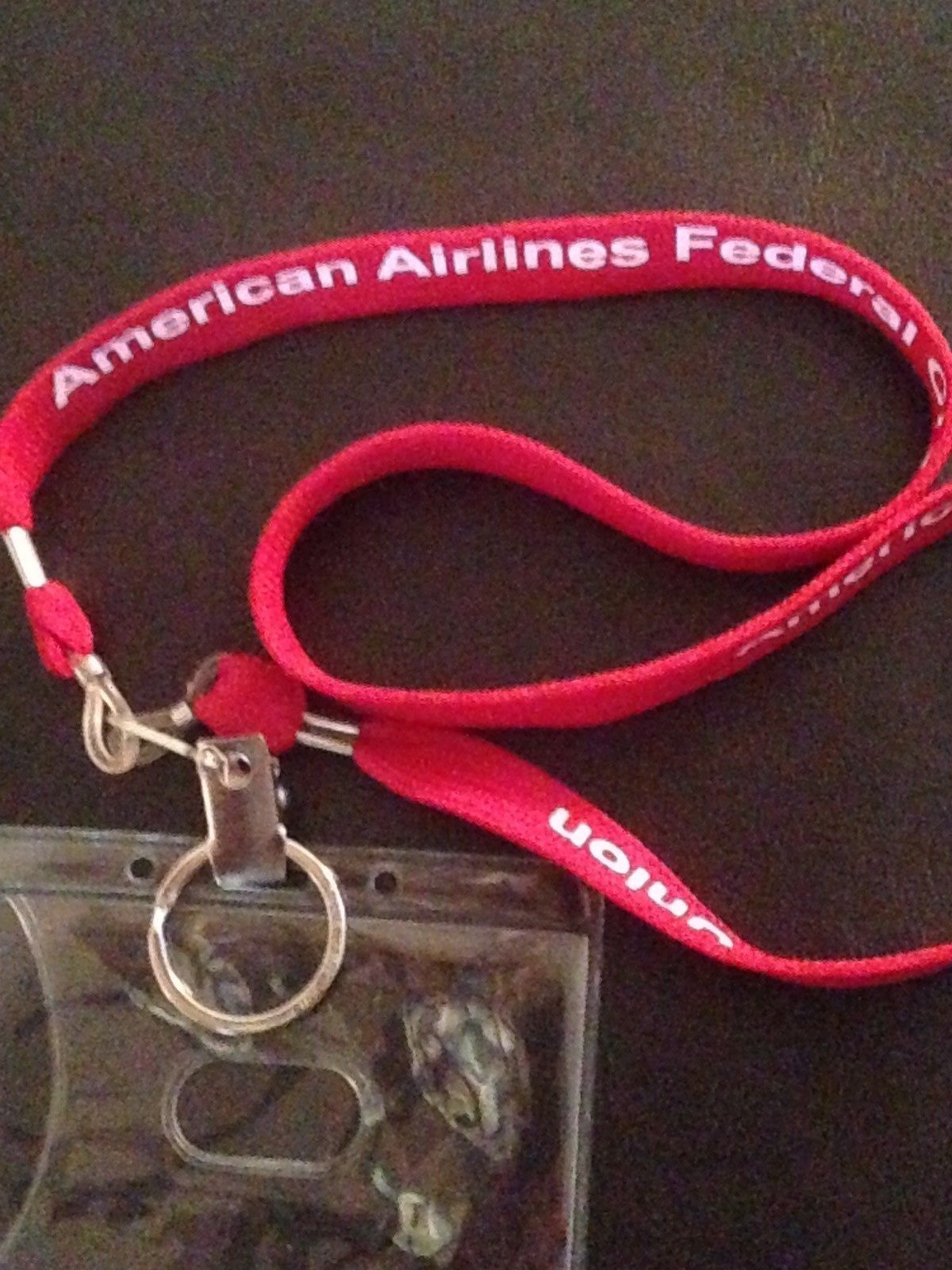 VINTAGE LANYARD AMERICAN AIRLINES FEDERAL CREDIT UNION AA AAFCU ID