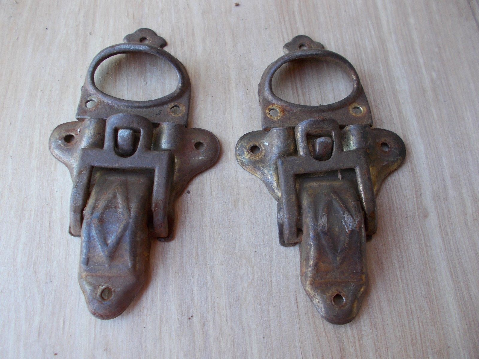 Antique Steamer trunk parts 2 Latches (brass plated) Antique Price