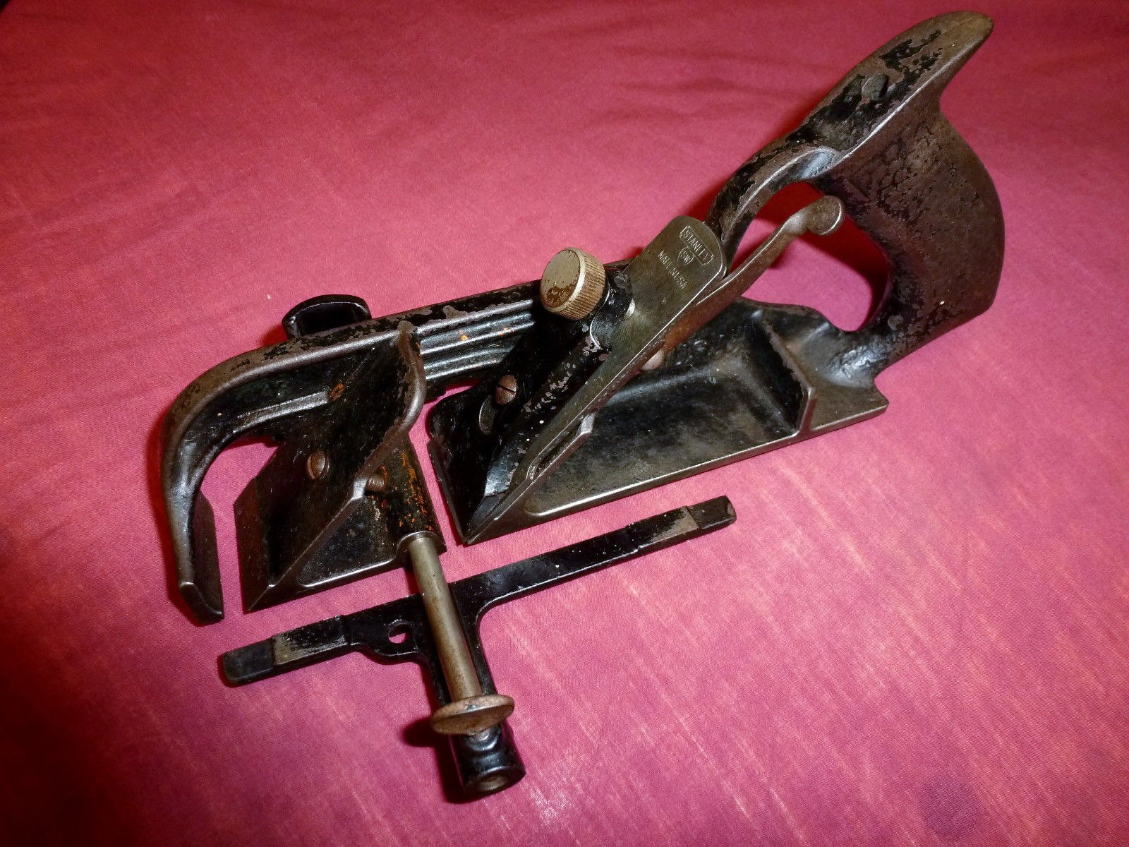 Vintage Stanley No. 78 Rabbit Fillester Plane w Depth Stop, Fence, and