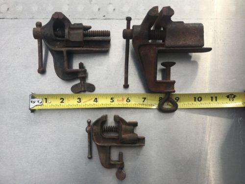 Group Of 3 Vintage Gunsmith S Jewelers Bench Vise Antique