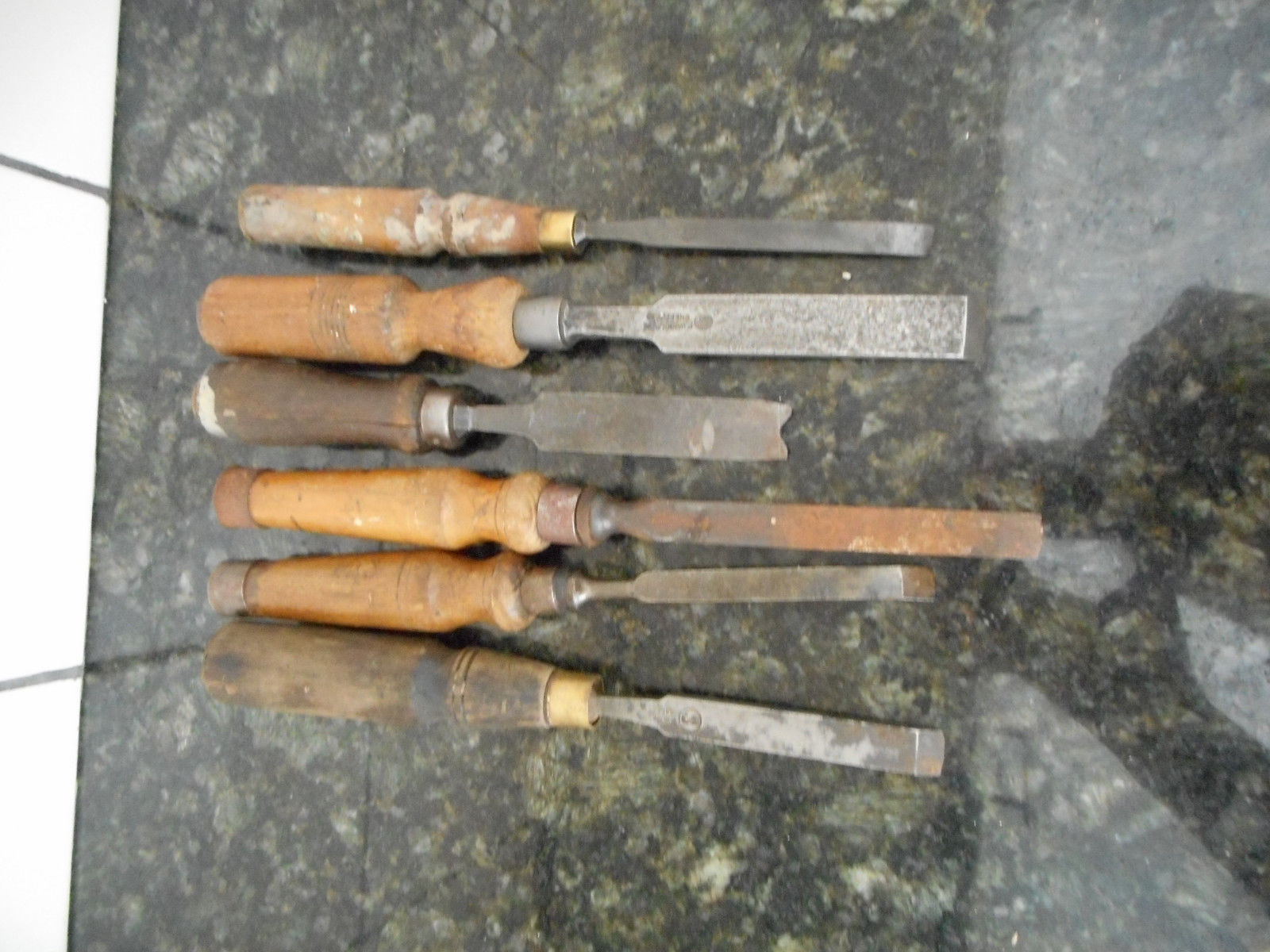 VINTAGE F.WOODCOCK CHISELS X 6 Antique Price Guide Details Page