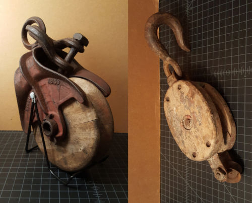 Antique Vintage Cast Iron Barn Pulleys Old Farm Tool Rustic