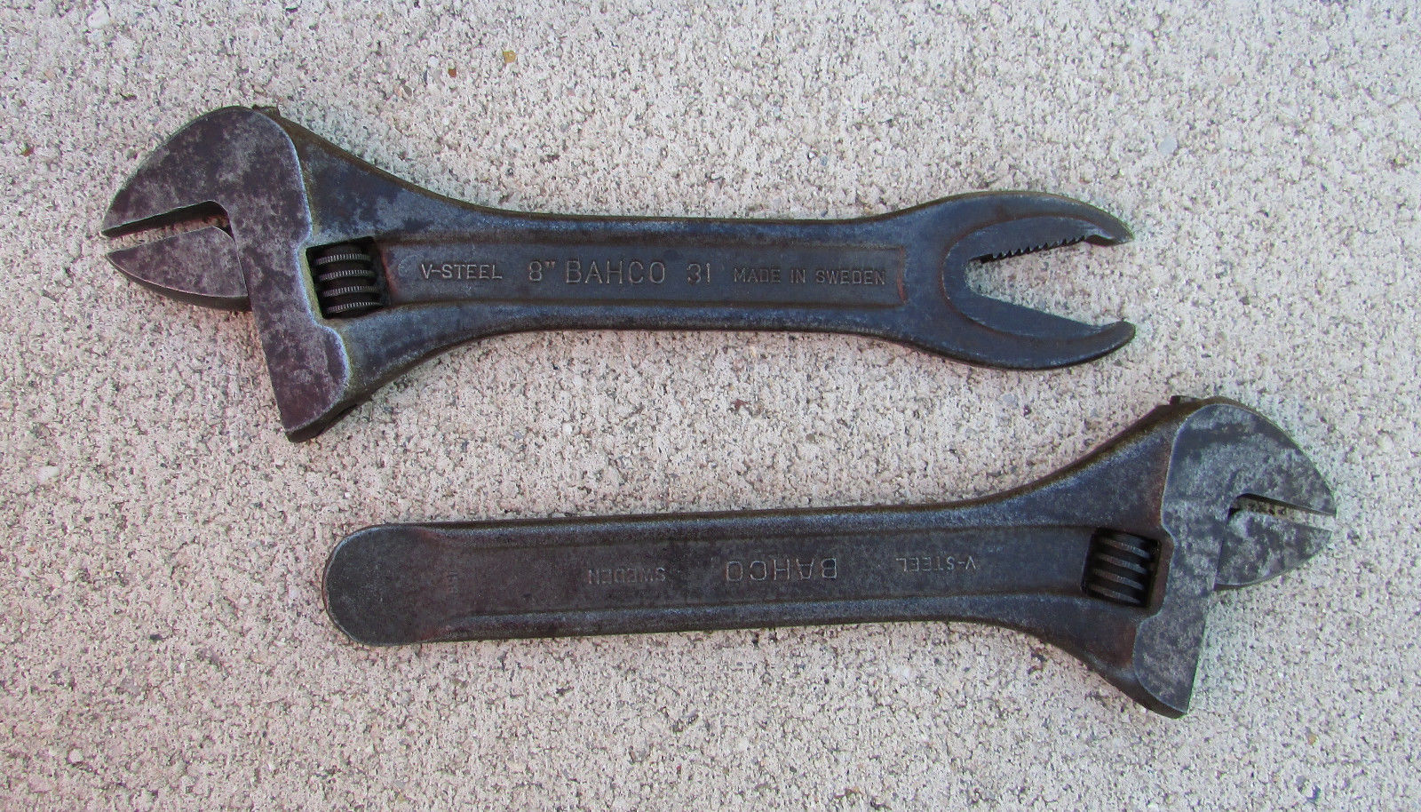 2 Vintage Bahco Adjustable Wrenches, 1 With Alligator, 1 with Tire Iron