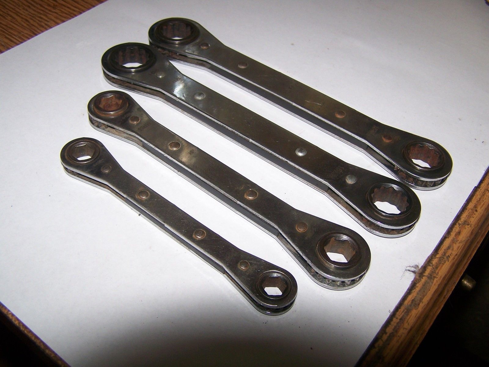 VINTAGE CORNWELL TOOLS BOX END RATCHET WRENCH METRIC SET 12 & 6 POINT