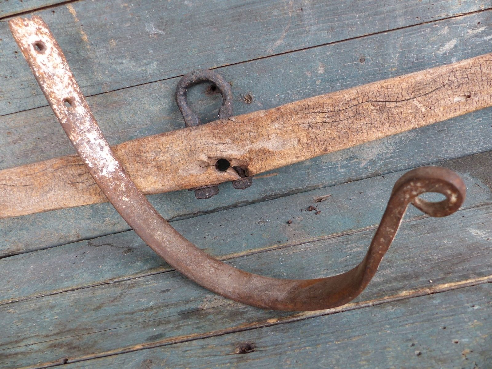 antique primitive wrought iron hand horse harness hook 18thc 19thc aafa Antique Price