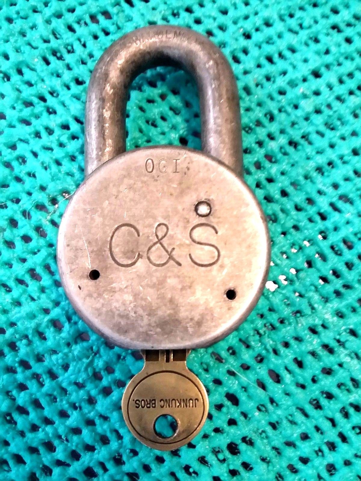 Vintage C And S Railroad Lock With Key Case Hardened Series H 10 Great Vintage C And S Railroad Lock With Key Case Hardened Series H 10 Great