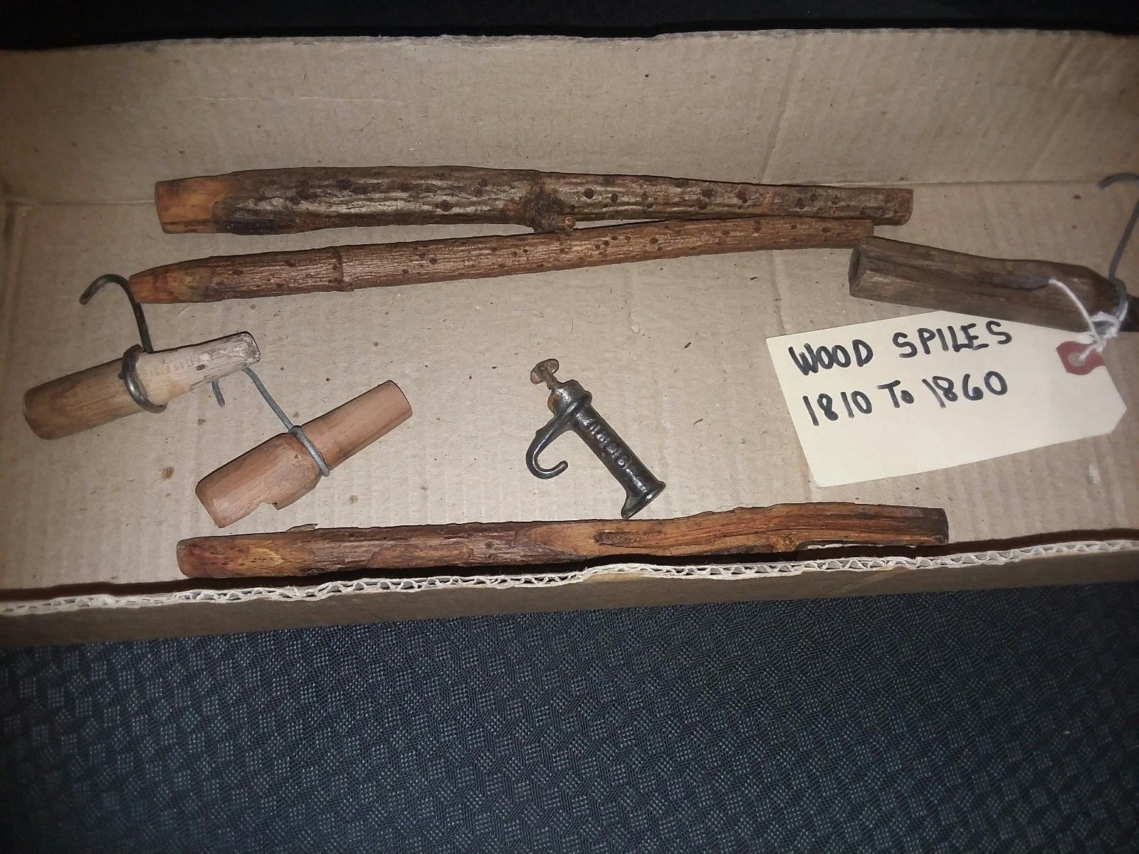 Antique Vintage 1800''s maple syrup spiles sap spouts wood lot of misc Antique Price Guide