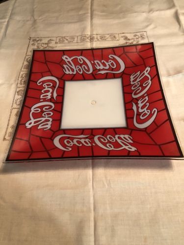 Vintage Coca Cola Overhead Light Fixture Cover Glass Classic