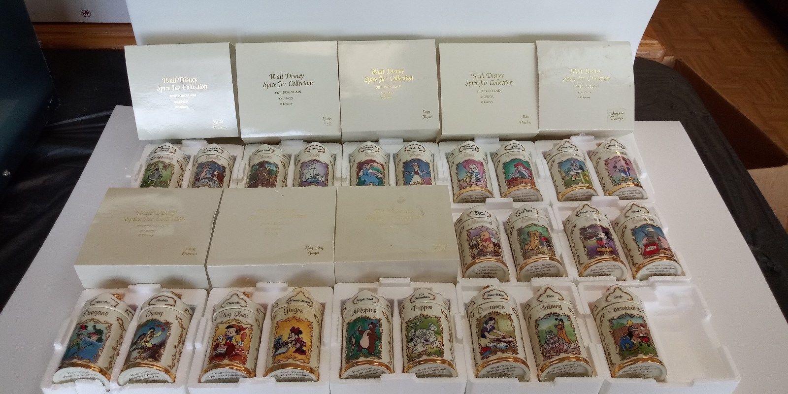 Sold at Auction: Lenox Walt Disney Spice Jar Collection