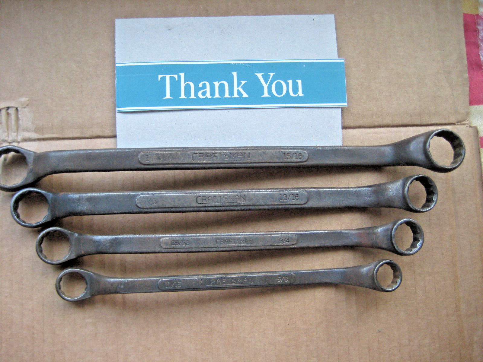 Four Vintage Craftsman Underline C Offset Double Box End Wrenches