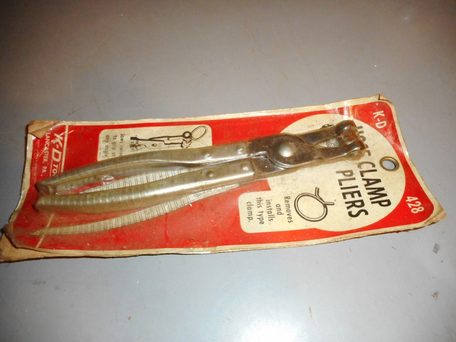 KD TOOLS 428 HOSE CLAMP PLIERS New Condition Mint On Card Antique