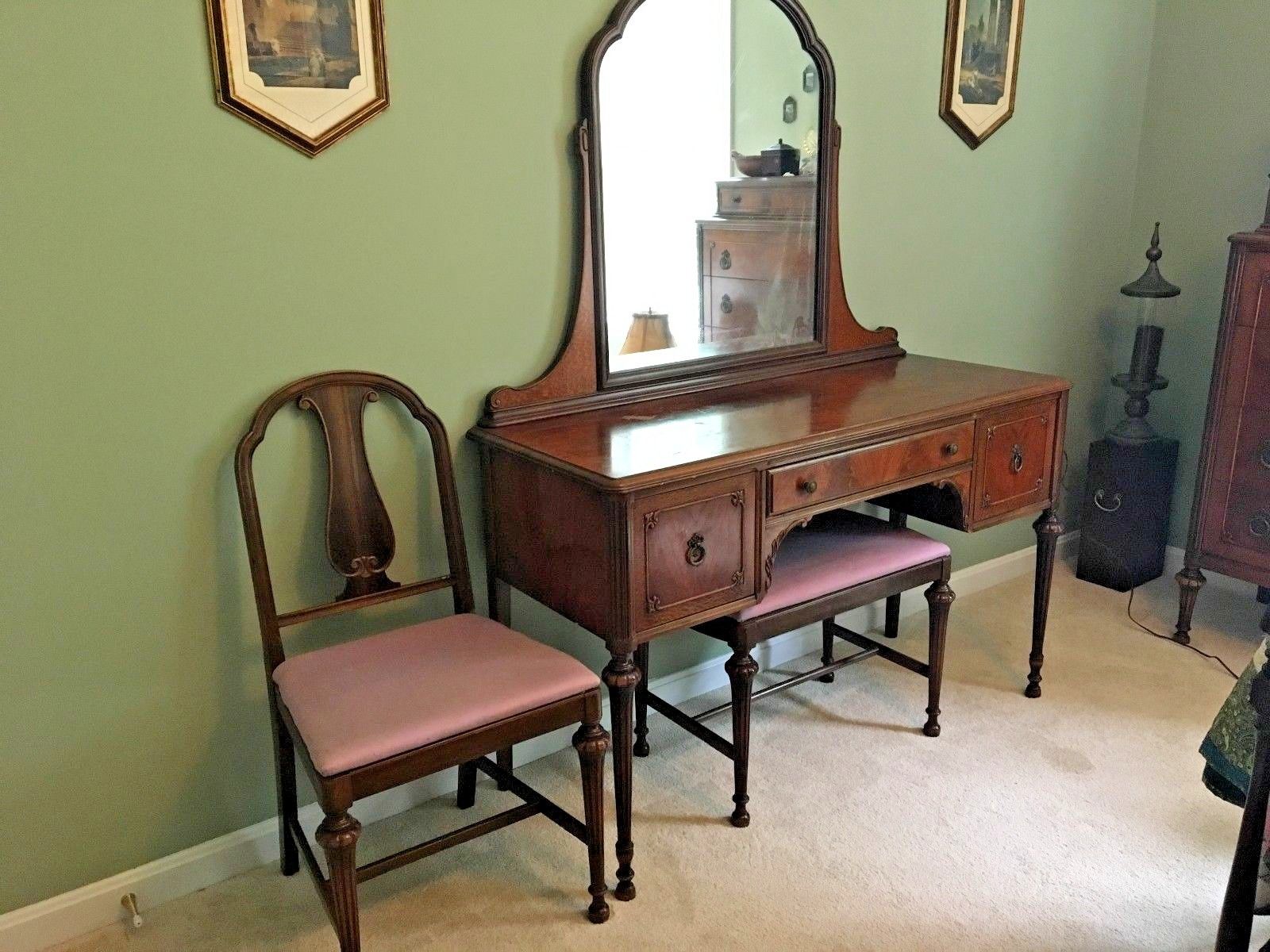 Berkey and Gay Bedroom Set Tall Dresser, Dressing Table, Bed, Nightstand etc. Antique Price