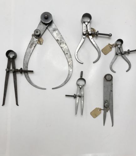 Vintage Starrett Machinist Tool Calibers Dividers Lot .Used at The ...