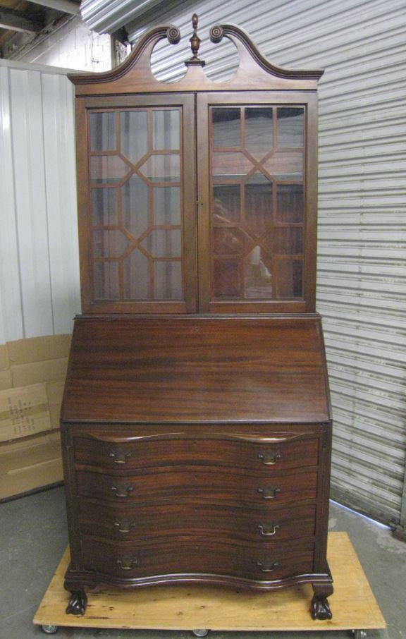 Antique Mahogany Governor Winthrop Drop Front Secretary Desk