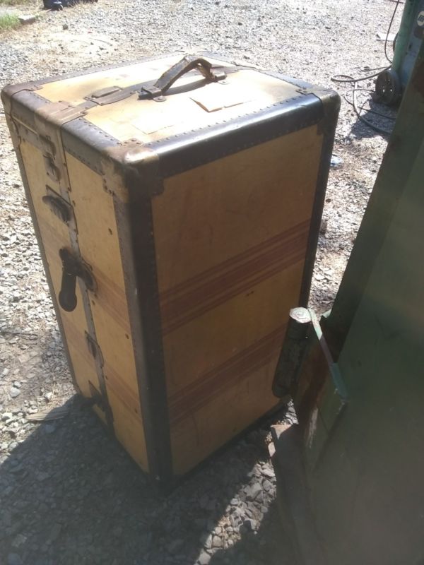 Vintage Antique Wardrobe Usa Trunk Co Steamer Trunk With Drawers