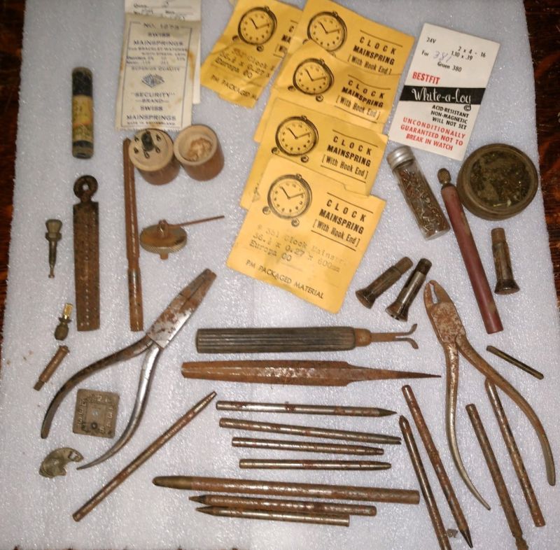 Antique Vintage Watchmakers Clock TOOLS & PARTS Antique Price Guide