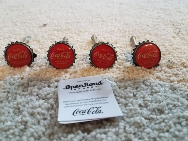 Coca Cola Bottle Cap Drawer Pulls Red Dresser Brass Coke Knobs Set