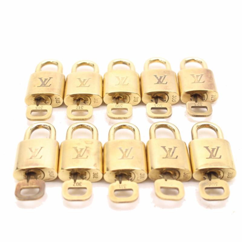 Authentic Louis Vuitton Padlock Set of 10Pairs Gold 115259 Antique