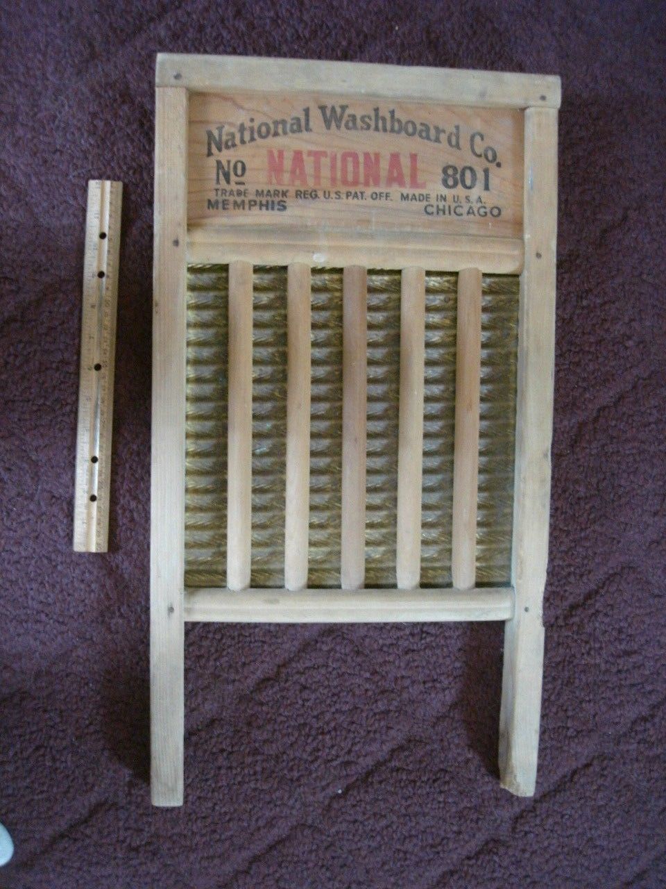 Washboard Brass King Top Notch National 801 Wash Board Vintage