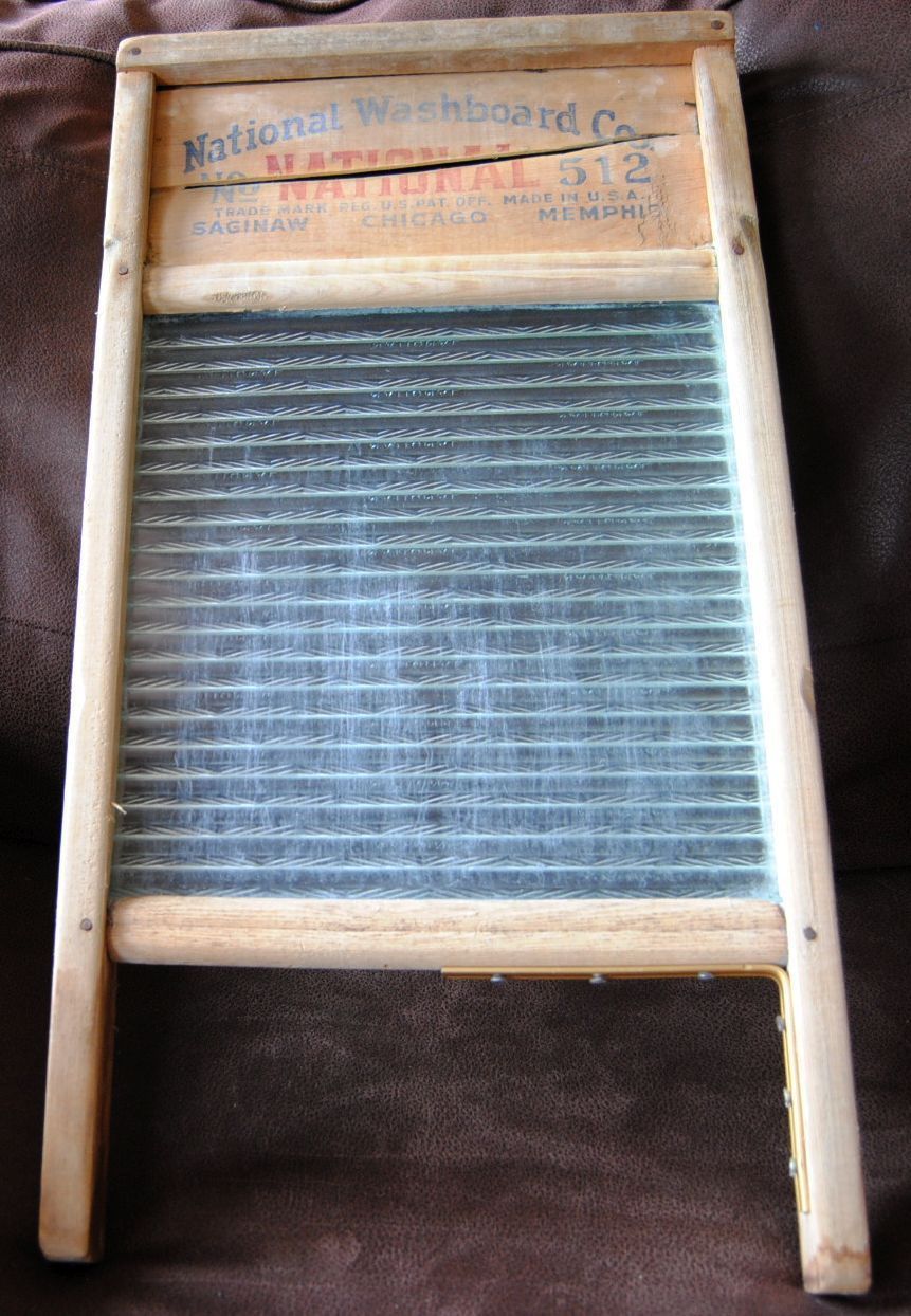 Vintage National Washboard No. 512 Ribbed Glass Washboard Antique