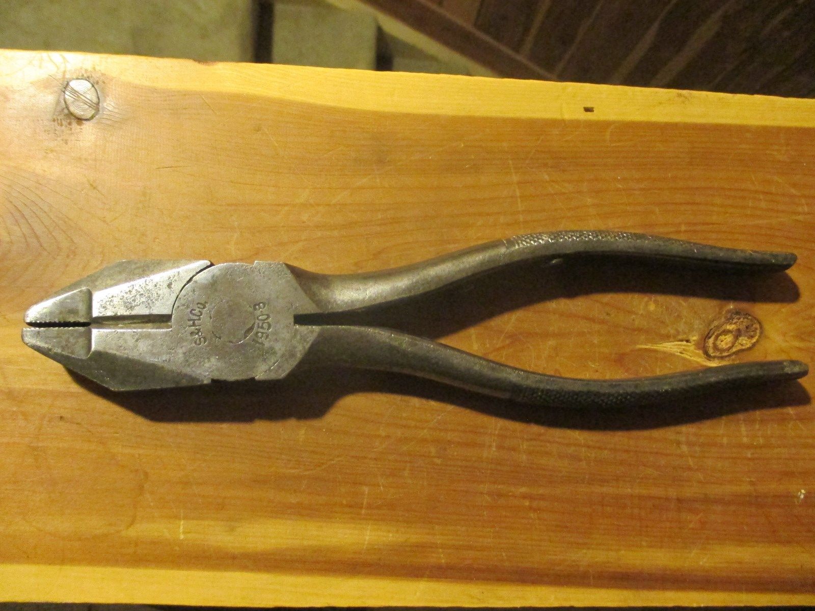 Vintage collectors (1950''s) S & H Co. 19508 Inch Lineman''s Pliers