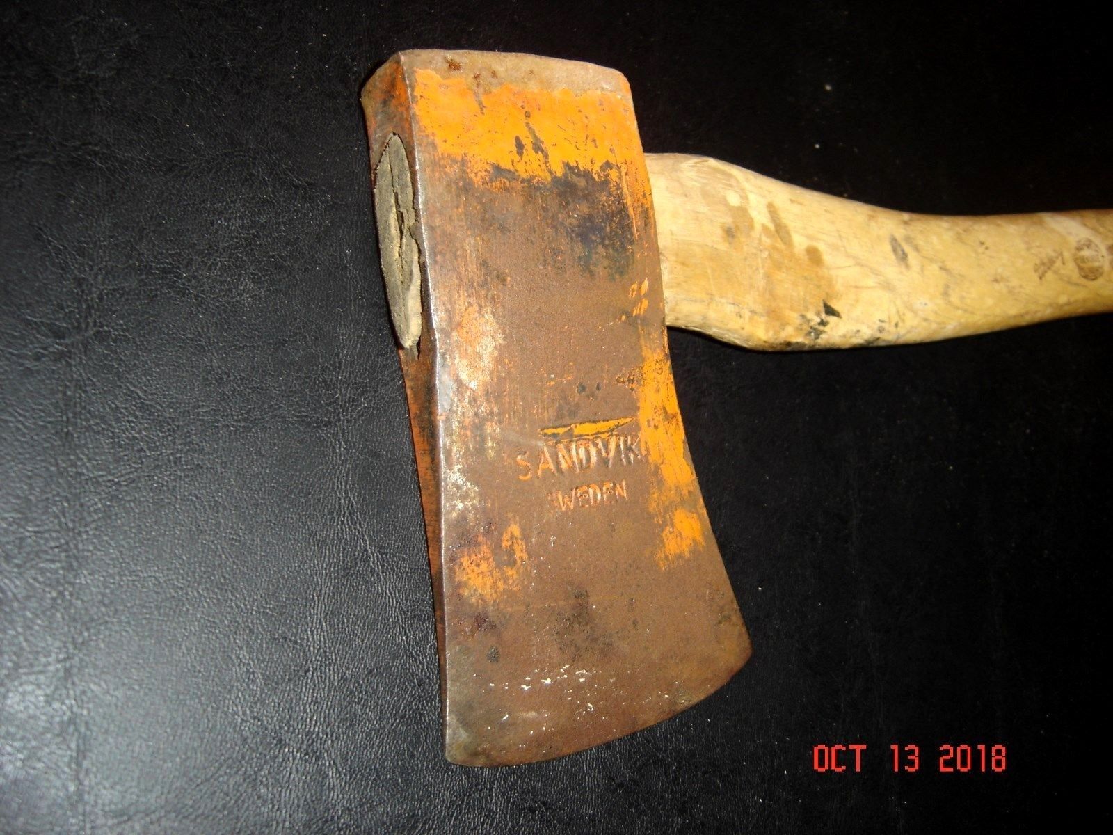 Vintage SANDVIK Sweden AXE 1 1/4 TRAPPERS Hatchet Knives Original