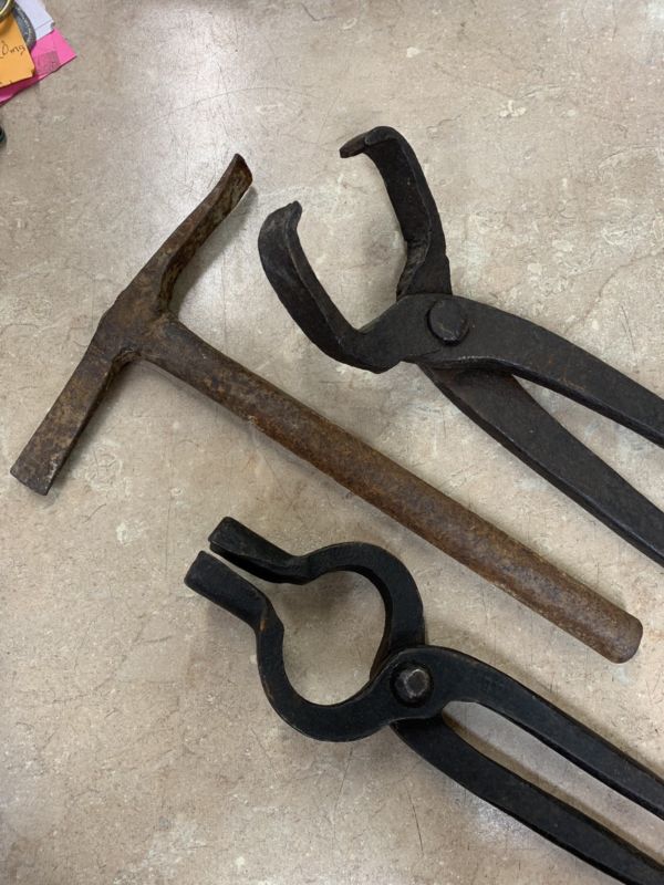 Set Of 3 Blacksmithing Tools Antique Price Guide Details Page