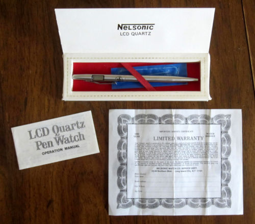quartz lcd pen watch