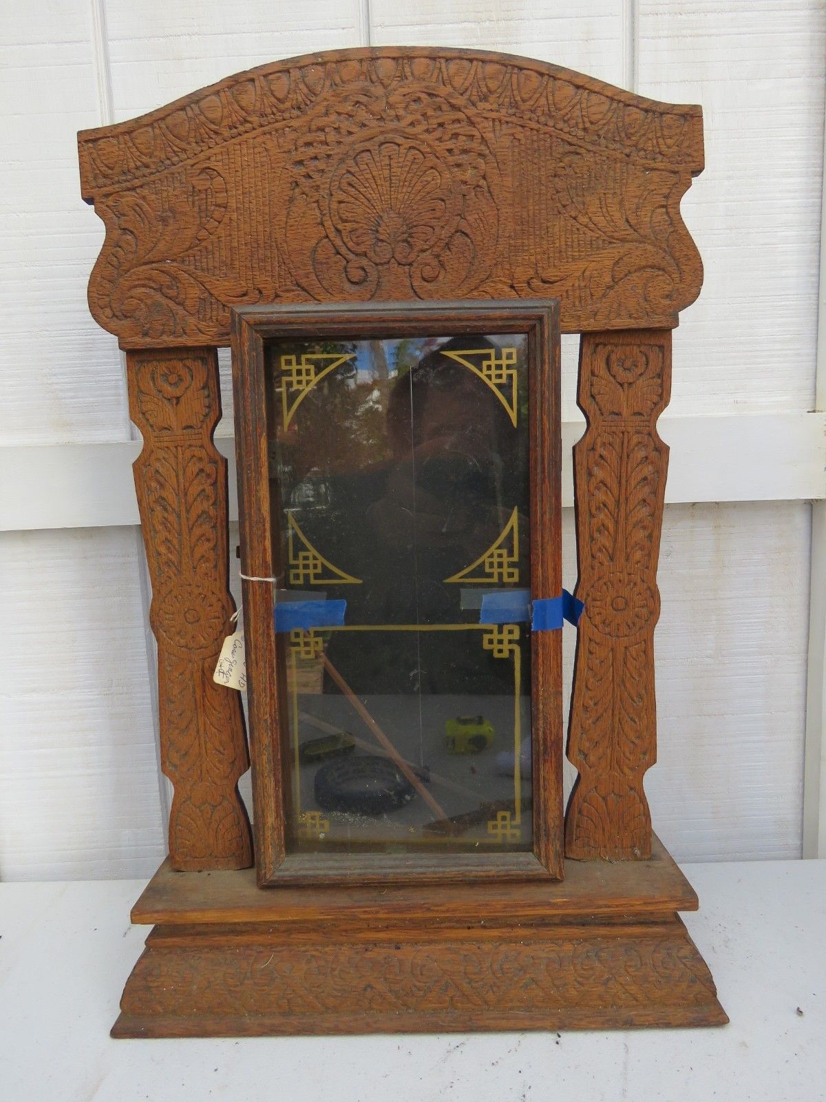 Antique Gingerbread Clock Case & Door for Parts or Restore Antique