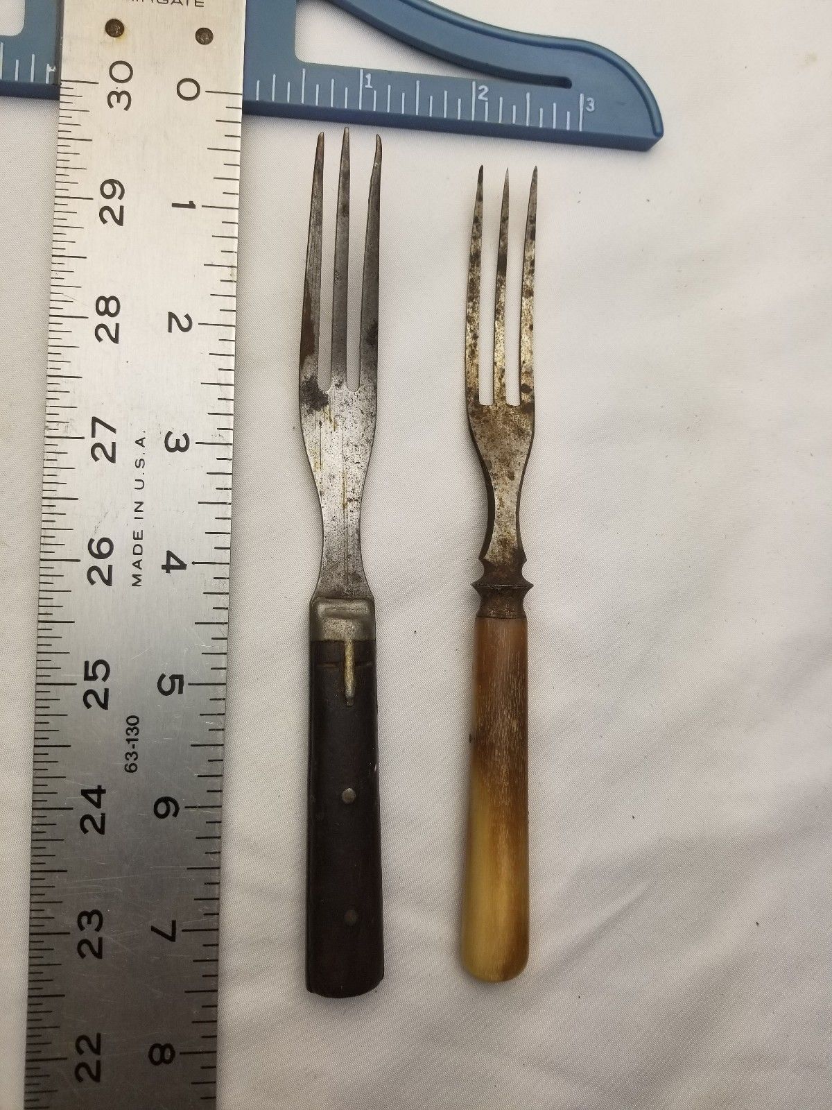 Antique Forks (2) Fork with Bone and Fork with Wood Handle Antique Price Guide Details Page