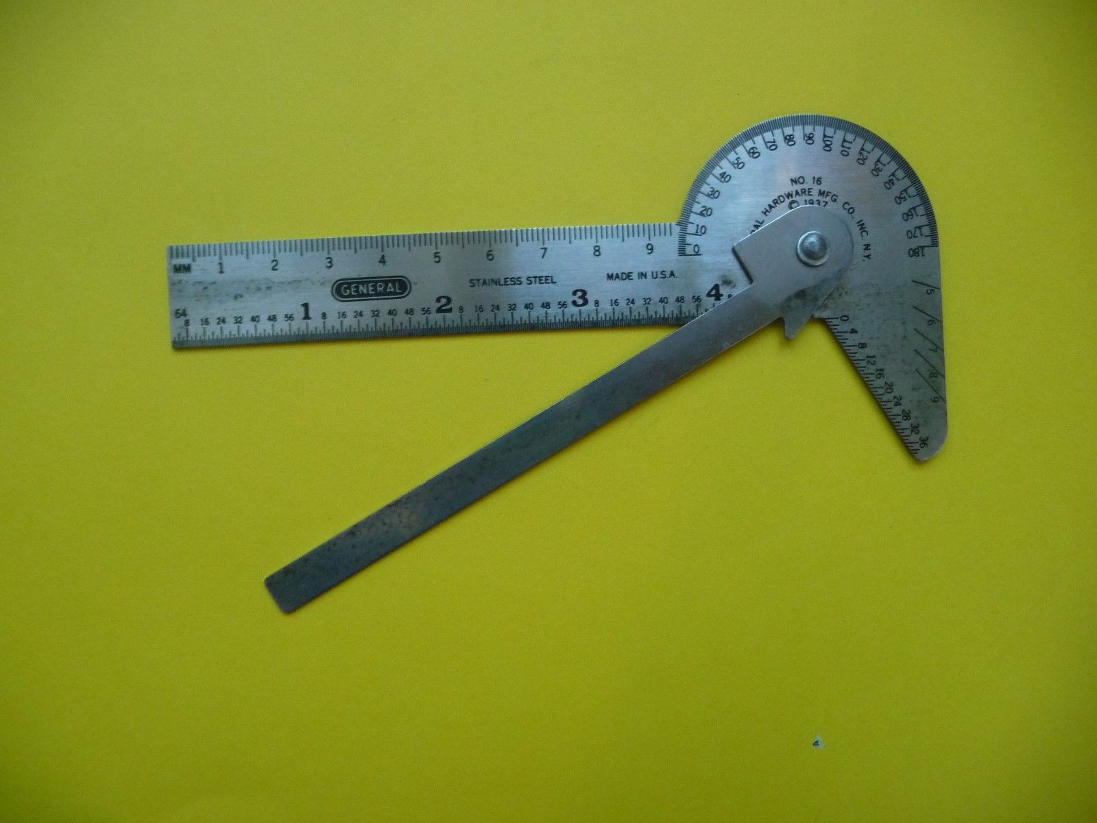 VINTAGE GENERAL HARDWARE MFG. CO. PROTRACTOR MACHINIST SCALE NO. 16