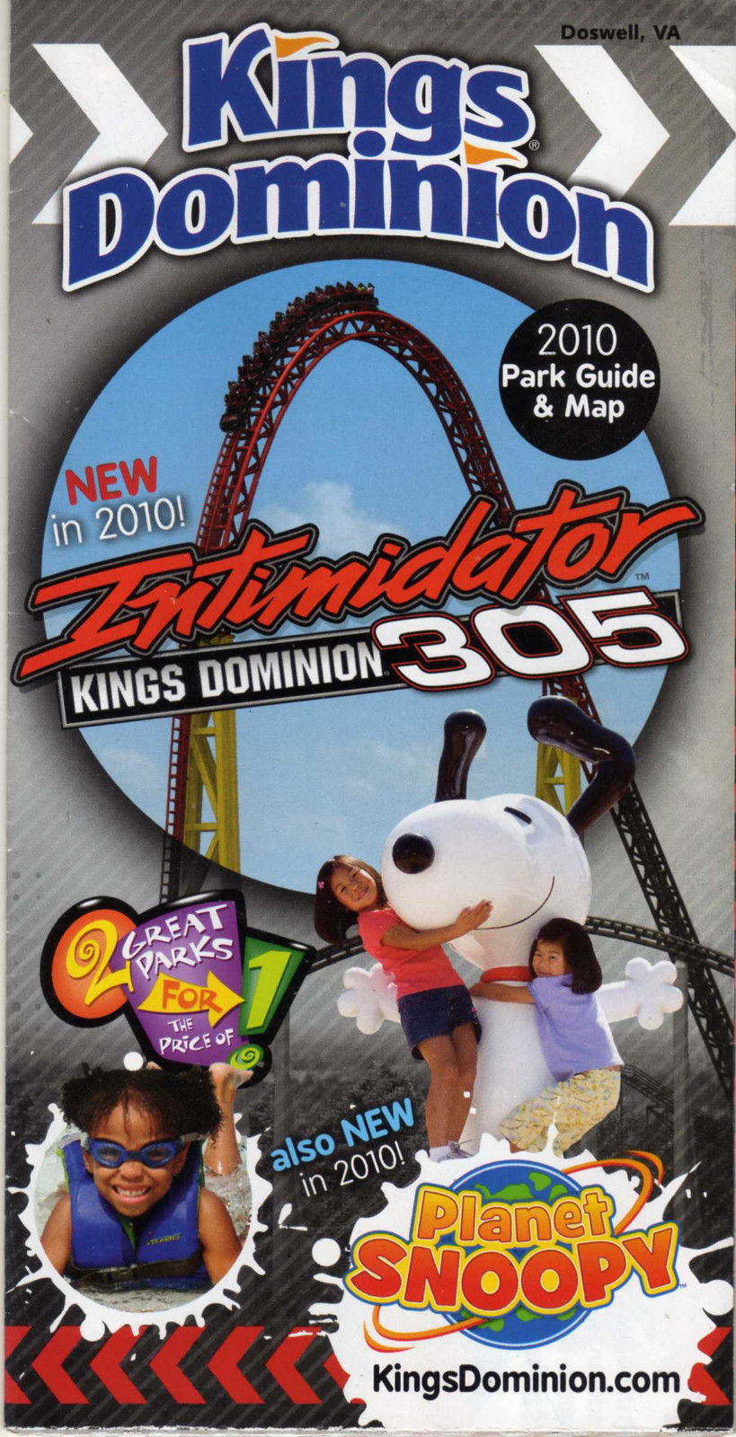 Kings Dominion 2010 & 2012 Park Map & Guide Antique Price Guide