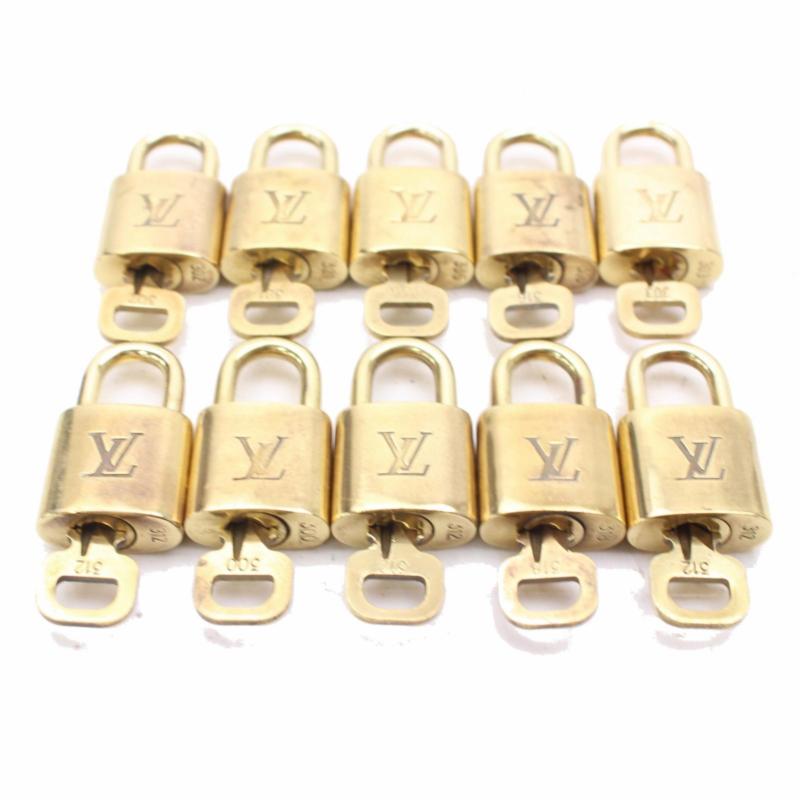 Authentic Louis Vuitton Padlock Set of 10Pairs Gold 255987 -- Antique ...