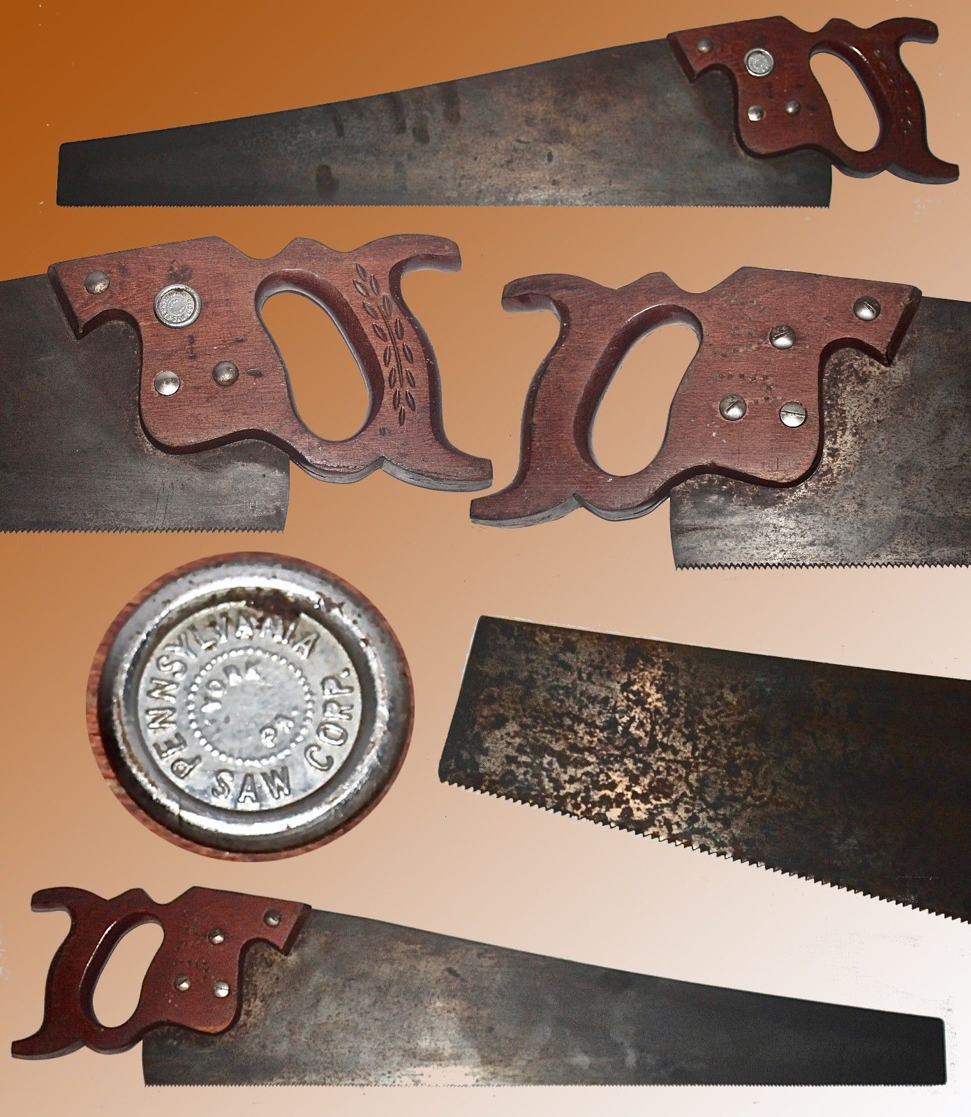 VINTAGE PENNSYLVANIA SAW CORP. 10 TPI HAND SAW WITH A 24" BLADE