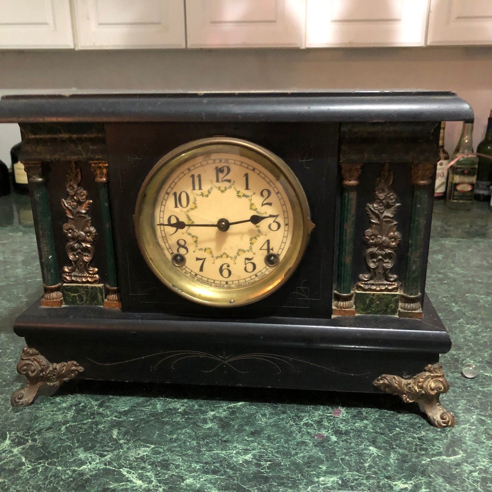 Antique Sessions 8 Day Winding Mantle Clock Circa 1900 Antique