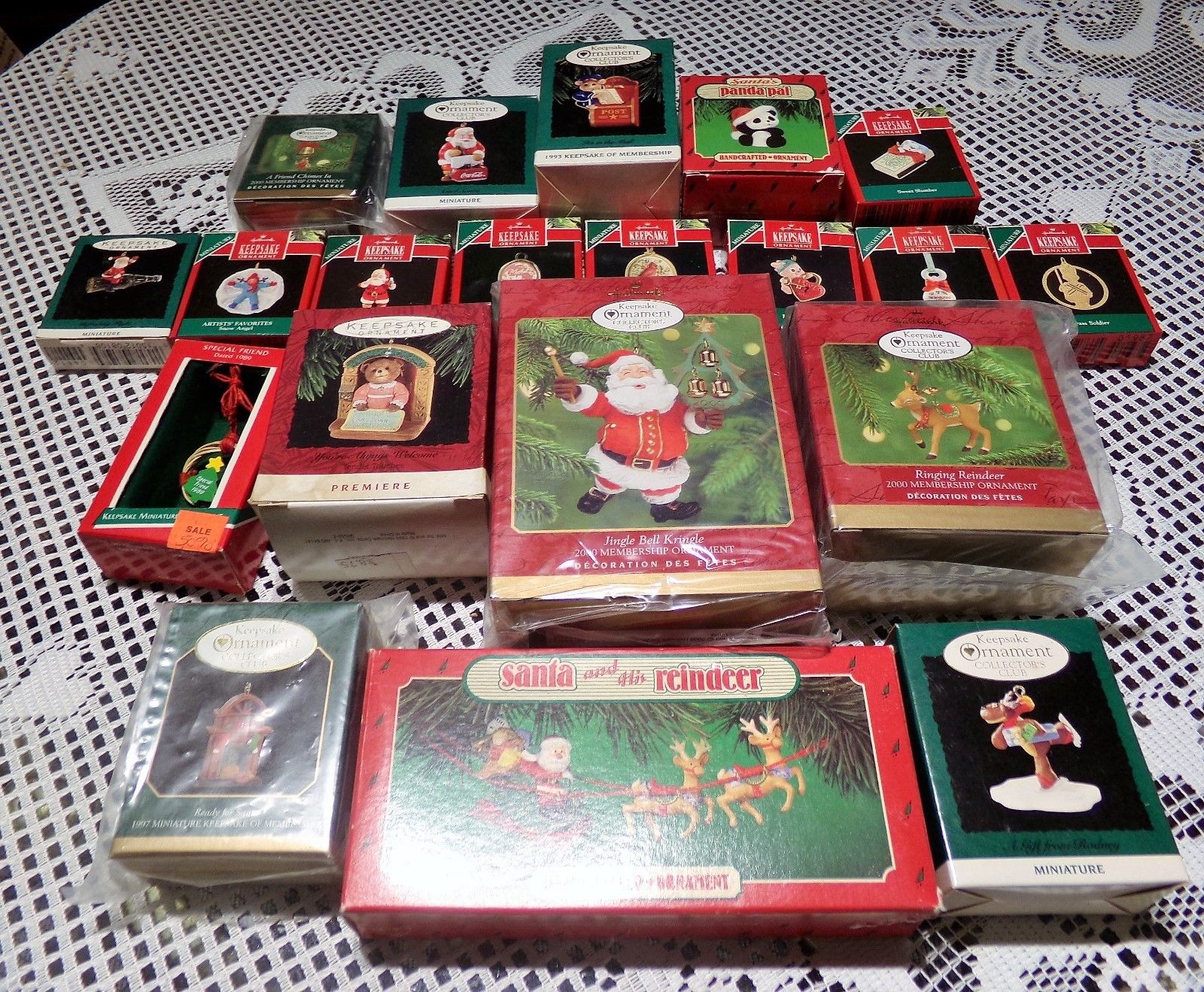 Hallmark Miniature Ornaments Lot of 20 various years Antique Price